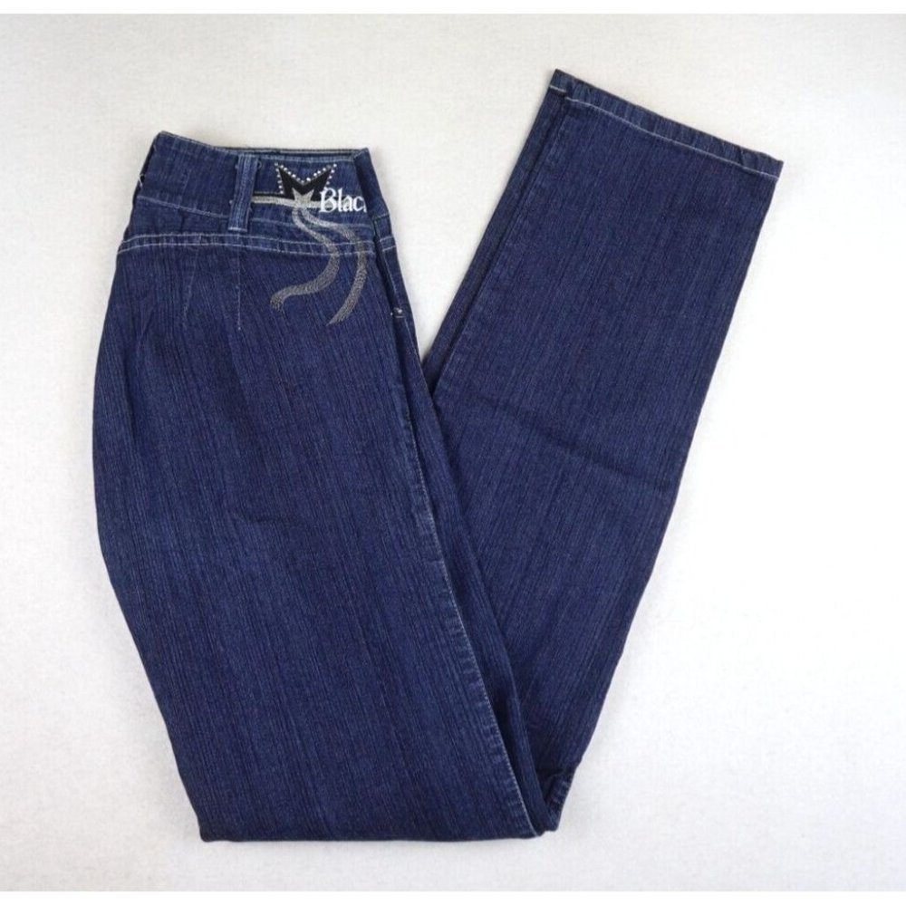 BLACK THE TIME - EMBELLISHED SKINNY STRETCH JEANS - SIZE 14